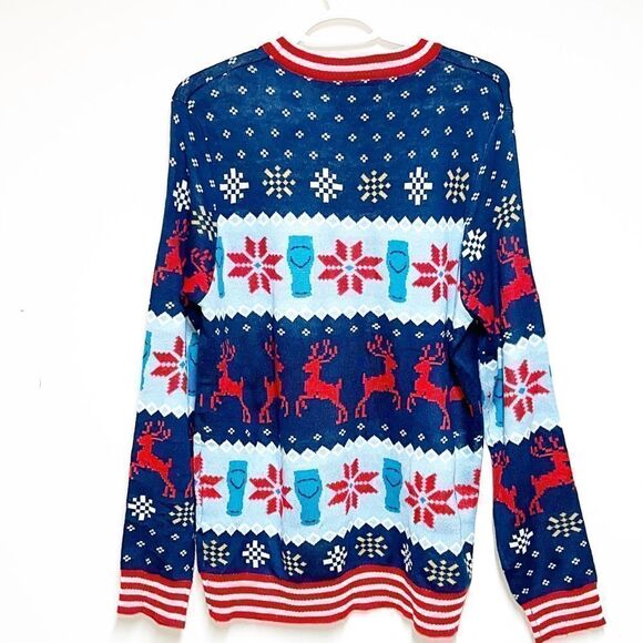 Samuel Adams Tipsy Elves Christmas Party Sweater Mens M - Picture 2 of 7